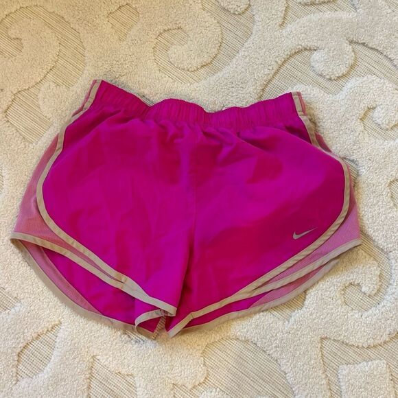 Nike Tempo Women's Dri-FIT Mid-Rise Brief-Lined Running Shorts Pink and Cream - Picture 2 of 5